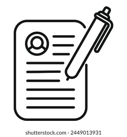 Writing best cv icon outline vector. Human opening. Business career quality