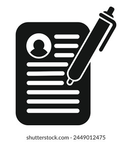 Writing best cv icon simple vector. Human opening. Business career quality