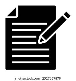 Escribiendo icono negro. Ilustración vectorial.