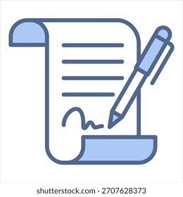 Writing Blue Icon Vector Illustration
