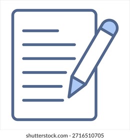 Writing Blue Icon Vector Illustration