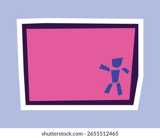 Writing Board Sticker with Flat Soft Color Palette in Cutout Style