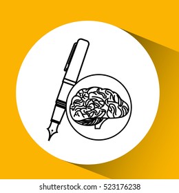 writing brain school knowledge vector illustration eps 10