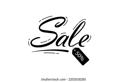 Writing calligraphy sale. Vector illustration 