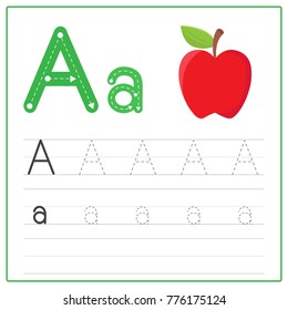 Writing Card Alphabet A