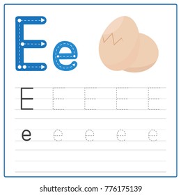 Writing Card Alphabet E