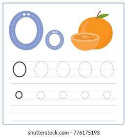 Writing Card Alphabet O