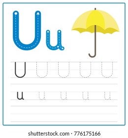 Writing Card Alphabet U