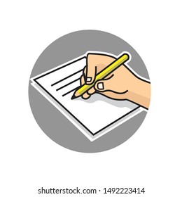 Writing cartoon illustration in vector