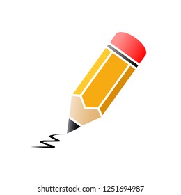 writing cartoon pencil school icon vector isolated, design office tool illustration, drawing tool, write pencil symbol design