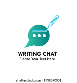 Writing chat logo design template illustration