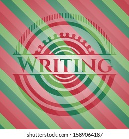 Writing christmas badge. Vector Illustration. Detailed.