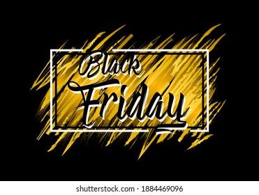 Writing with the concept of grunge gold, Black Friday illustration vector.