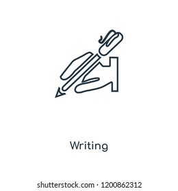 Writing concept line icon. Linear Writing concept outline symbol design. This simple element illustration can be used for web and mobile UI/UX.