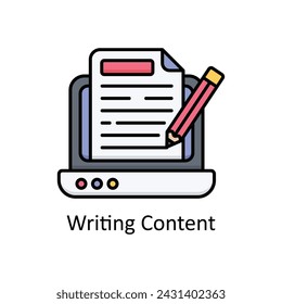 Writing Content vector filled outline Icon Design illustration. Graphic Design Symbol on White background EPS 10 File