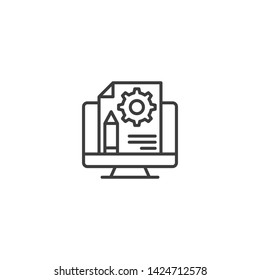 Writing content Vector Illustration, outline sign