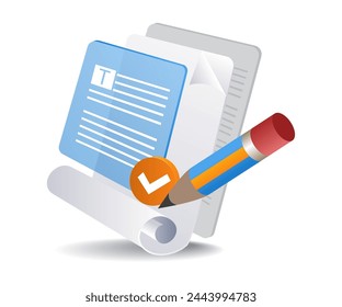 Writing creative content flat isometric 3d illustrations