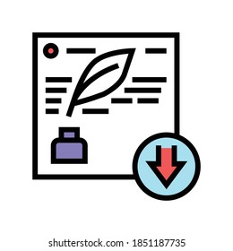 writing description color icon vector. writing description sign. isolated symbol illustration
