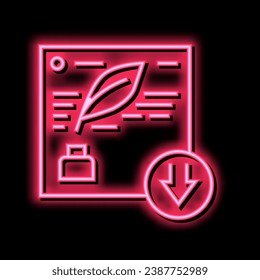 writing description neon light sign vector. writing description sign. isolated symbol illustration
