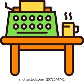 Writing desk Flat Style Sample EPS Icon