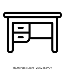 Writing desk line icon, Furniture concept, office furniture sign on white background, vintage office table icon in outline style mobile concept web design. Vector graphics.