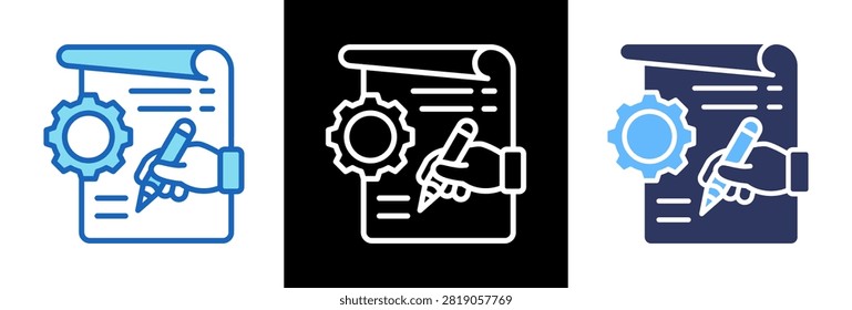 Writing Development Icon triplestyle Vector Illustration