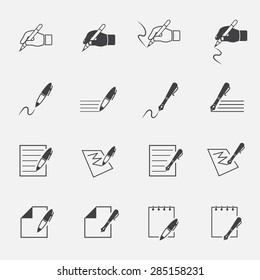 writing and document icon set