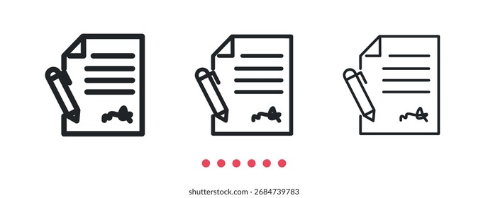 Gravando ícone do documento. Vetor de ícone de linha fina