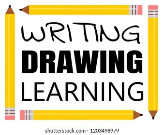 writing drawing learning design with pencils