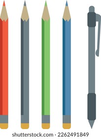 Writing and drawing tools. Pen and pencils color icon