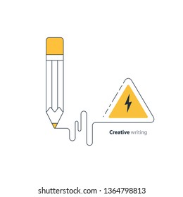 Writing education concept icon. Creative story tellig. Flat design vector illustration