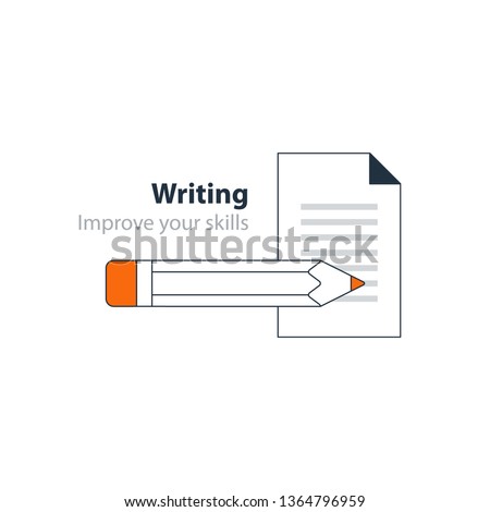 Writing education concept icon. Creative story tellig. Flat design vector illustration