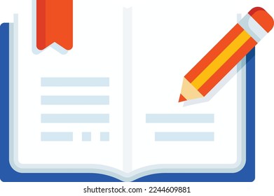 writing education learning pencil note write notebook illustration with flat style