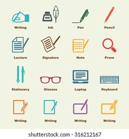 Writing Icons Mono Vector Symbols 库存矢量图（免版税）201906676 | Shutterstock