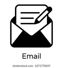Writing and email, glyph editable icon