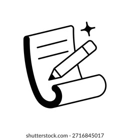 Icono de ejercicio de escritura Vector ilustración de stock