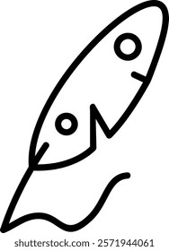 Writing Feather Line Vector Icon Design