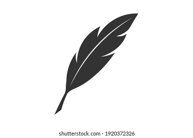 Writing feather. Simple icon. Flat style element for graphic design. Vector EPS10 illustration