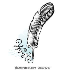 writing feather with write typography