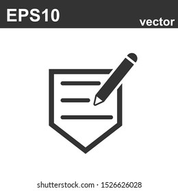 Writing feedback icon on white background. Vector element for design