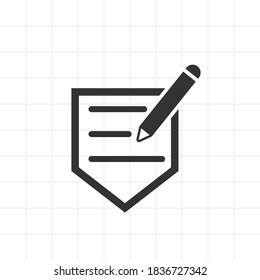 Writing feedback icon on white background. Vector element for design