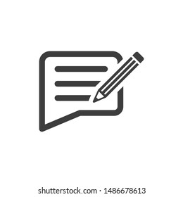 Writing Feedback Icon. Vector Graphics