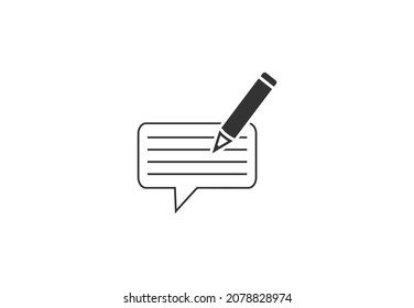 Writing feedback icon. Vector illustration. Flat design.