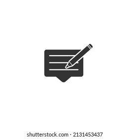 Writing feedback icon vector illustration in flat