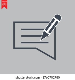 Writing feedback icon vector line, Document writing icon.