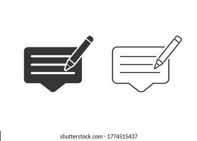 Writing feedback line icon set vector illustration