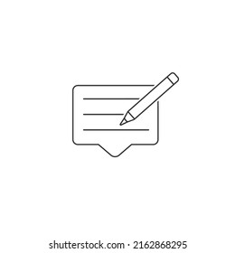 Writing feedback line icon vector illustration flat sign