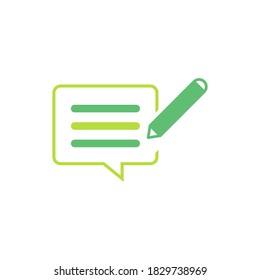 writing feedback vector icon design template