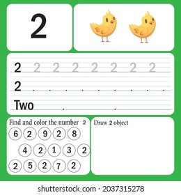 Writing, Finding and Drawing the Number Object - Worksheet for Education Preschool  math