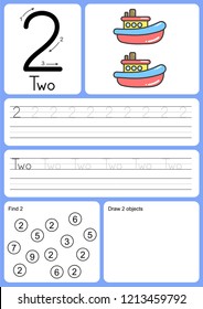 writing, finding and drawing object of number - Worksheet for education